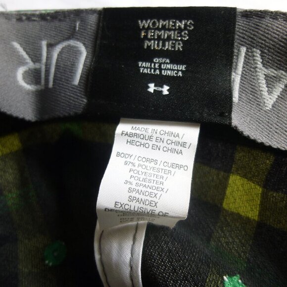 Women's Under Armour Plaid Green/Grey Hat- Adjustable- New Without Tags - Picture 8 of 8